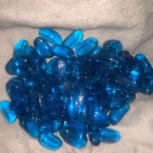 Vibrant Blue Glass Stones Large Sized 2Lbs